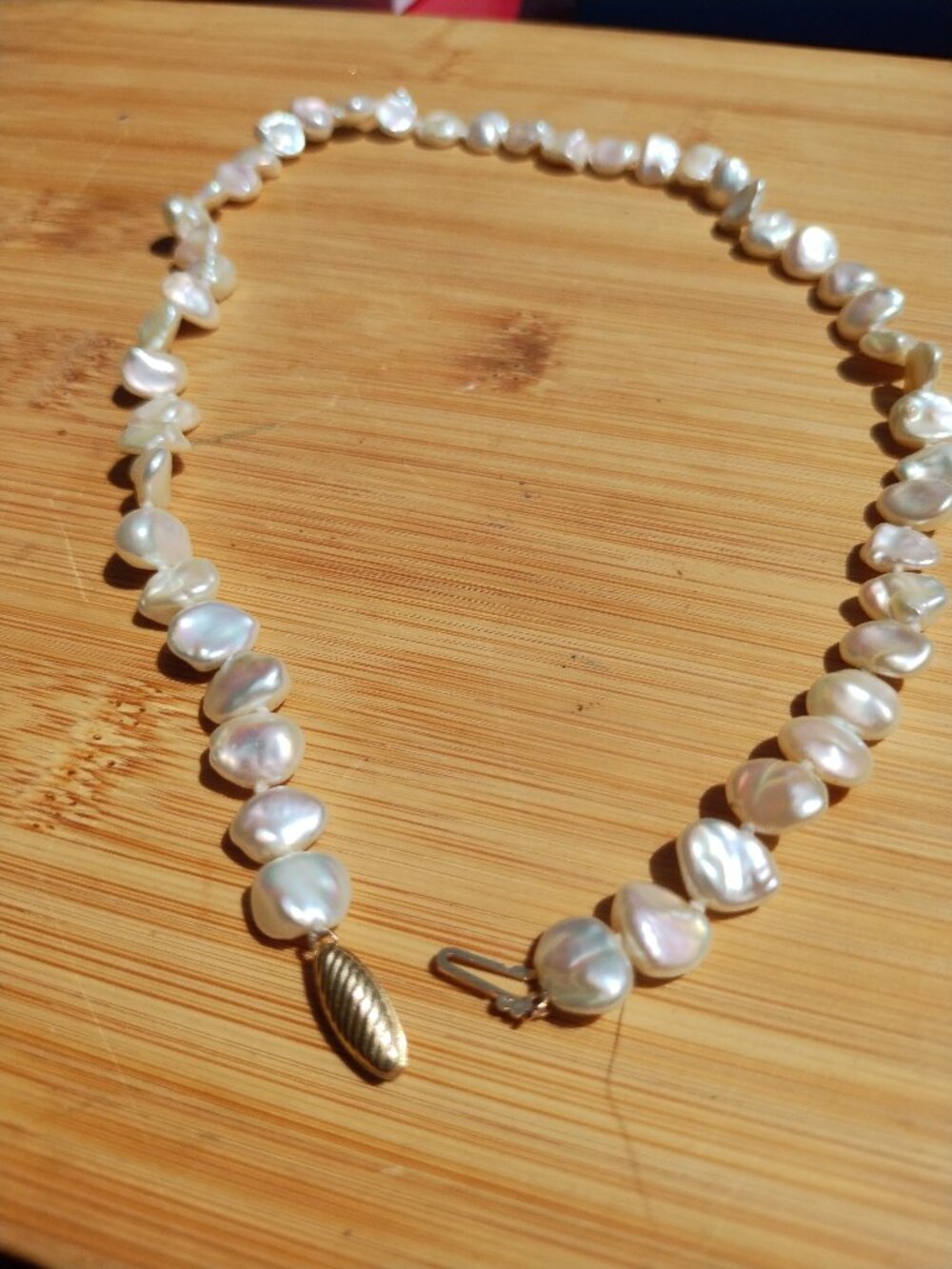 Honora 14K yellow Gold Freshwater white Keshi Pearl necklace